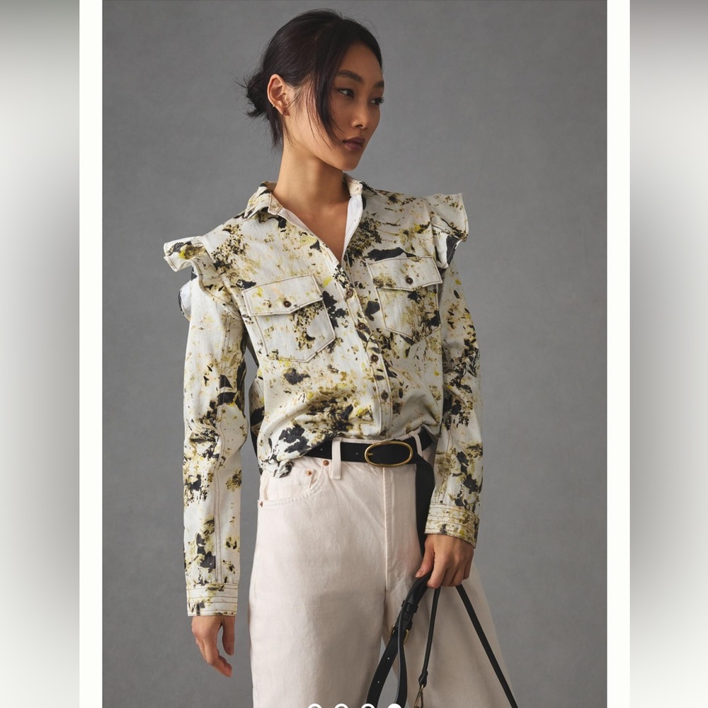 Anthropologie Pilcro Utility Blouse Top Size L Casual Chic